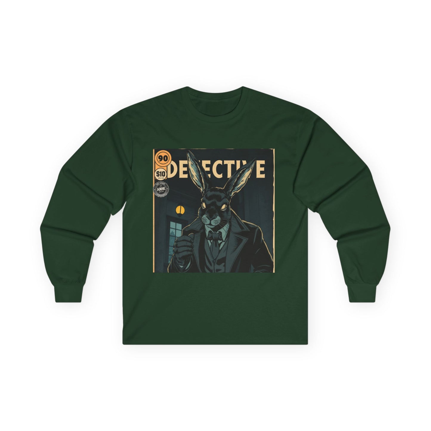 Vintage Comic Cover Detective Rabbit Long Sleeve Tee