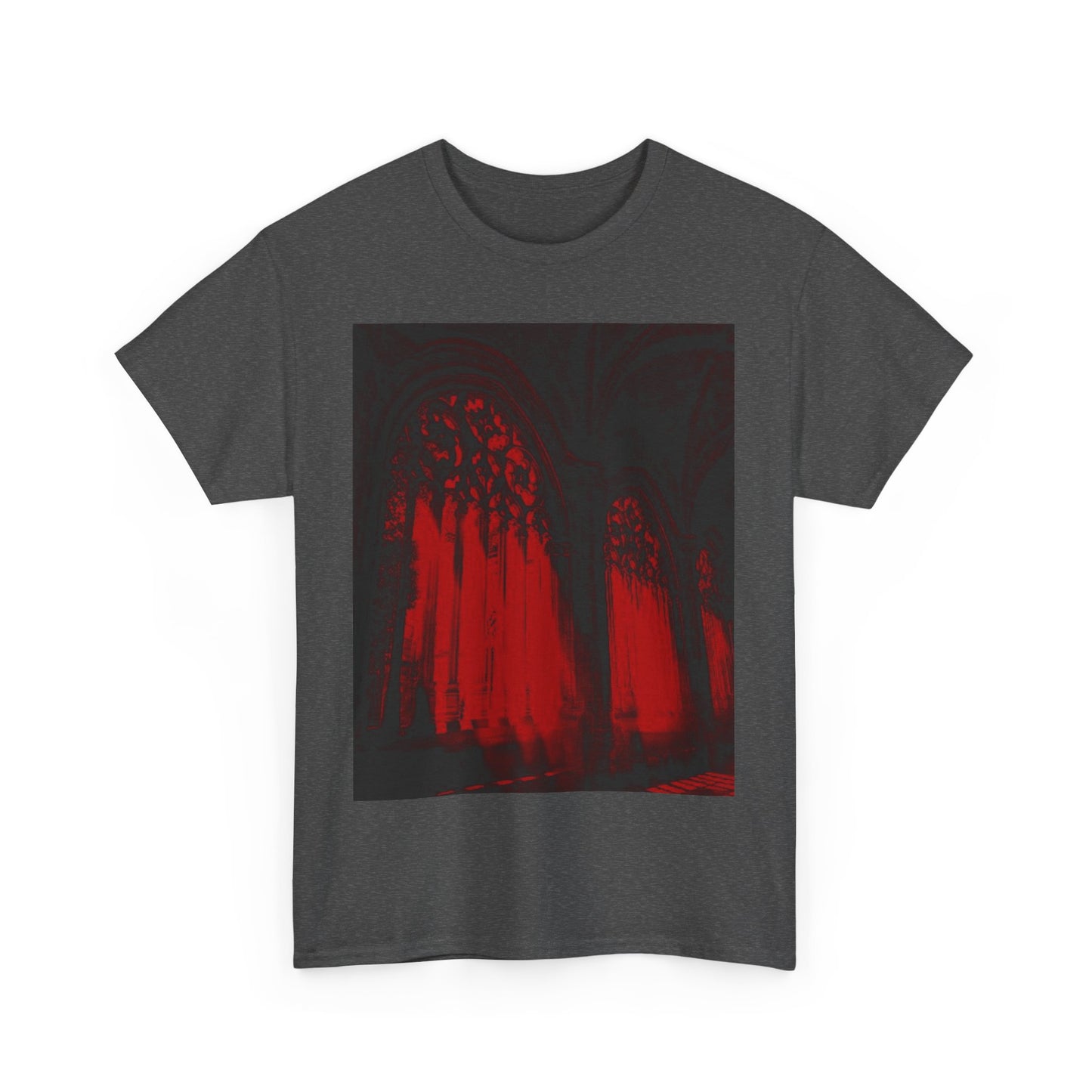 Red Dreams Cathedral Window  Heavy Cotton Tee