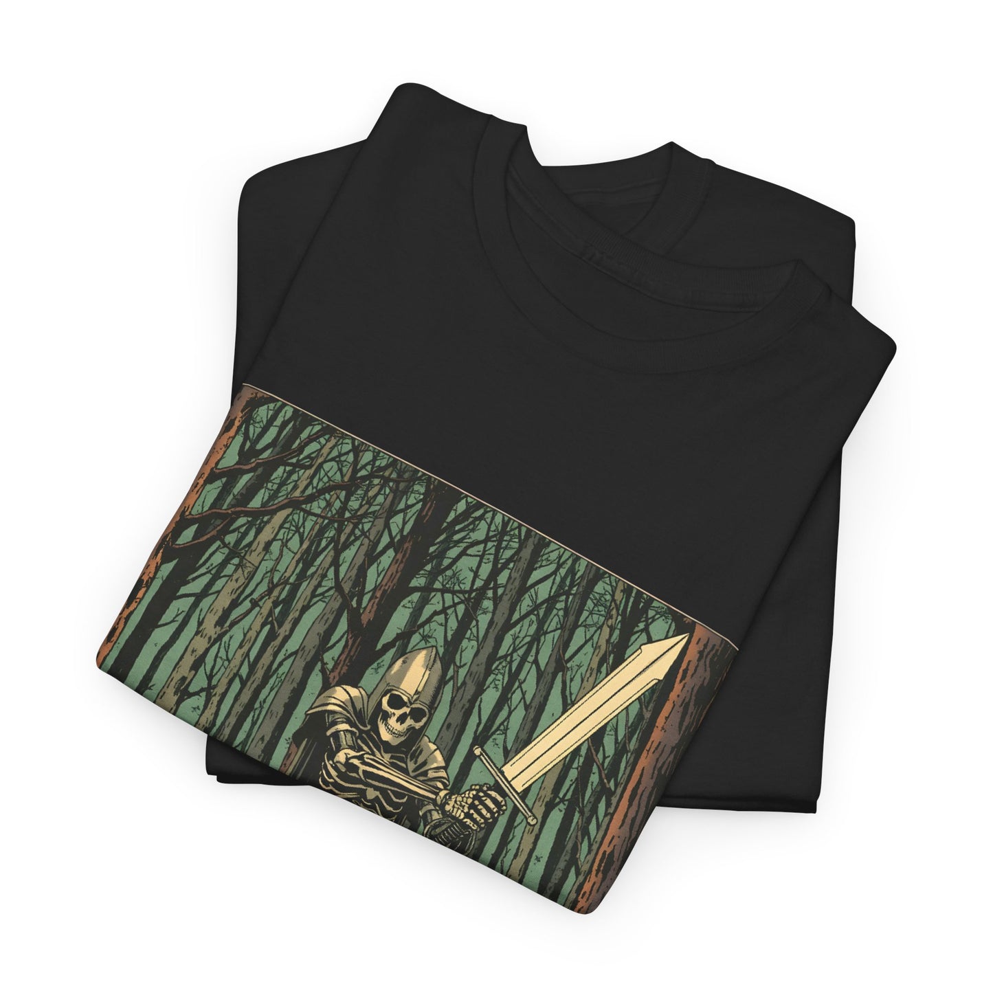 Skelly Goth Fantasy Knight Unisex Heavy Cotton Tee