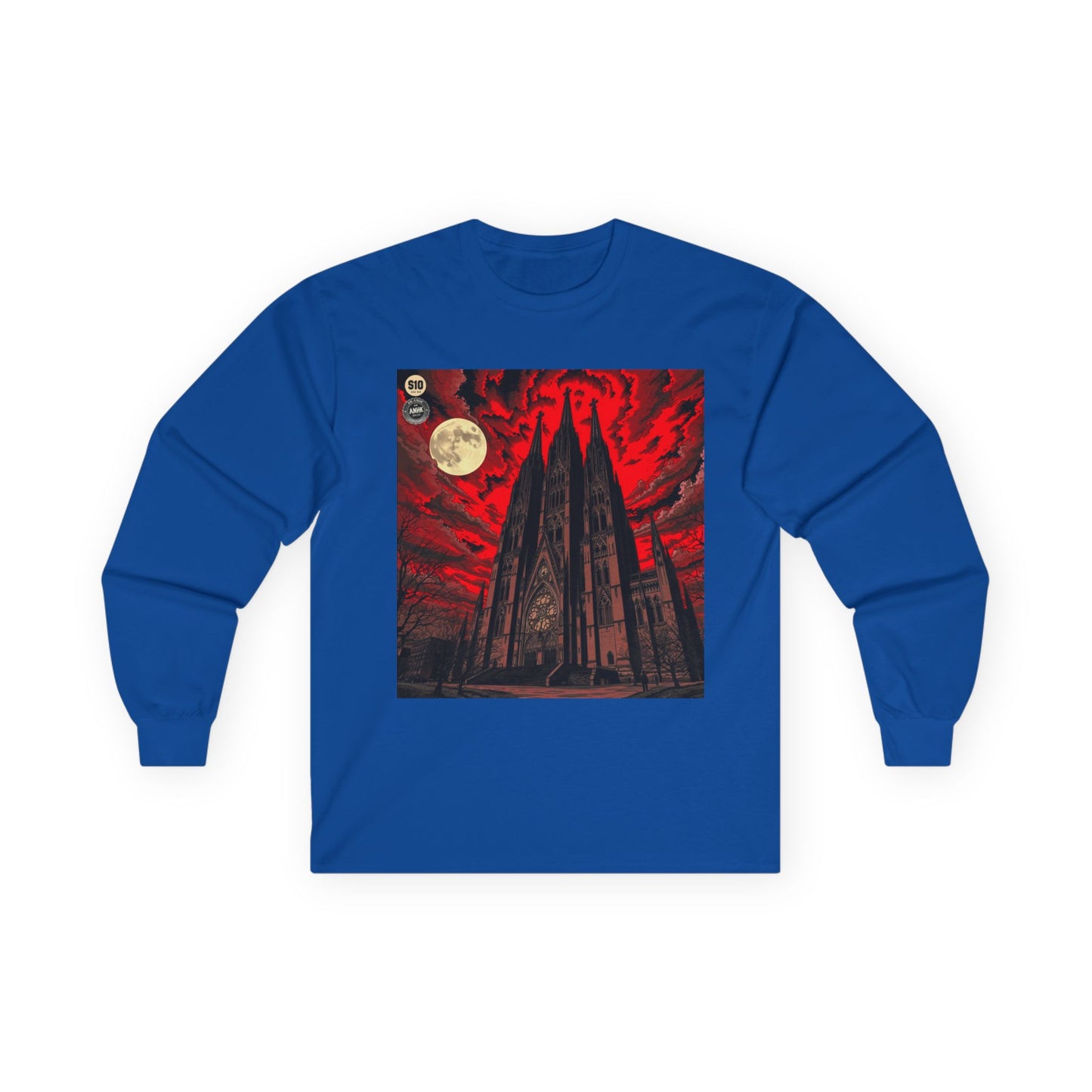 Moody Tee Gothic Moonrise Cathedral Long Sleeve Tee