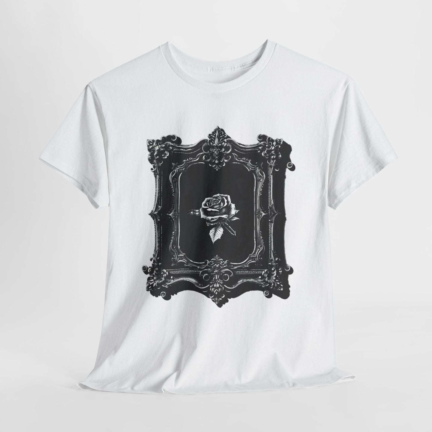 Gothic Y2k Rose Frame Unisex Heavy Cotton Tee