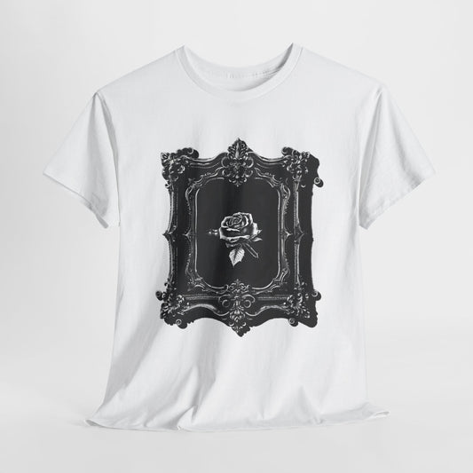 Gothic Y2k Rose Frame Unisex Heavy Cotton Tee