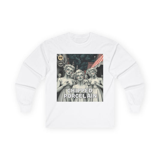 Vintage Comic Cover Chipped Porcelain Long Sleeve Tee