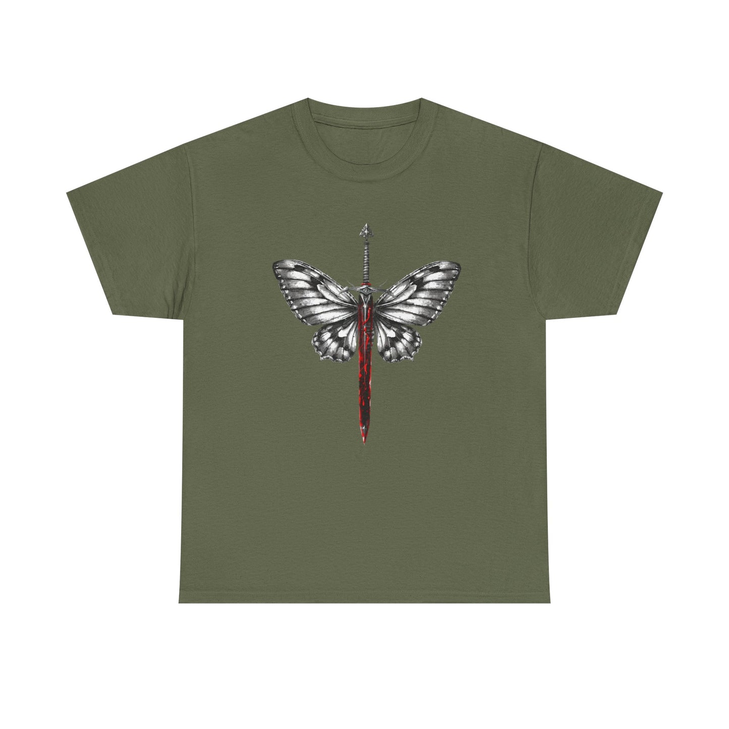 Gothic Y2k Butterfly Sword Graphic Tee