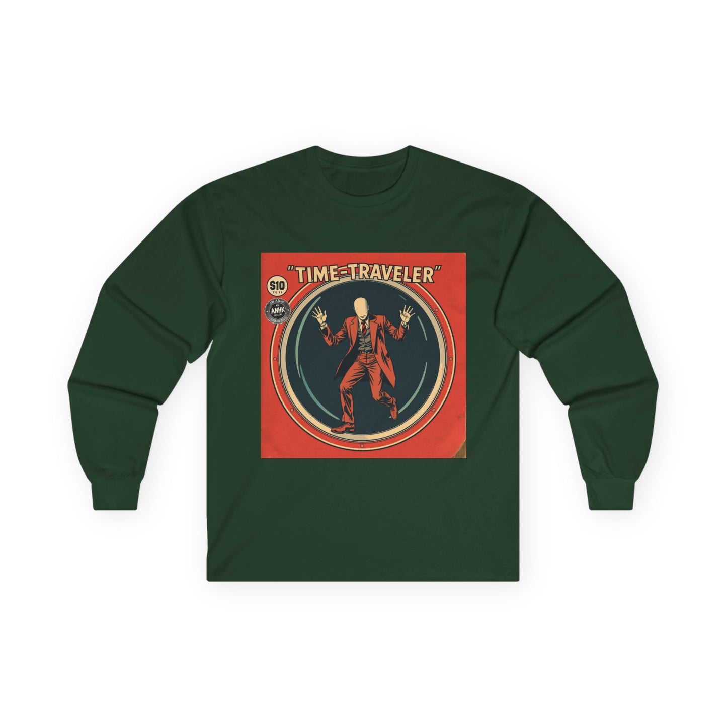 Vintage Comic Cover 'Time Traveler' Unisex Long Sleeve Tee