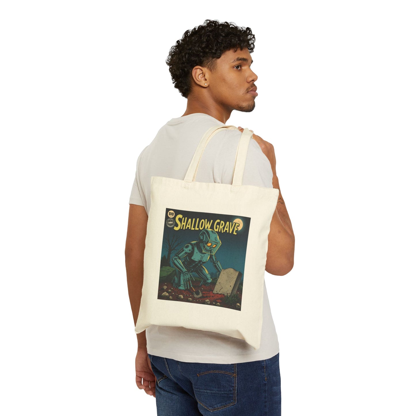 Cotton Canvas Tote Bag 'Shallow Grave'