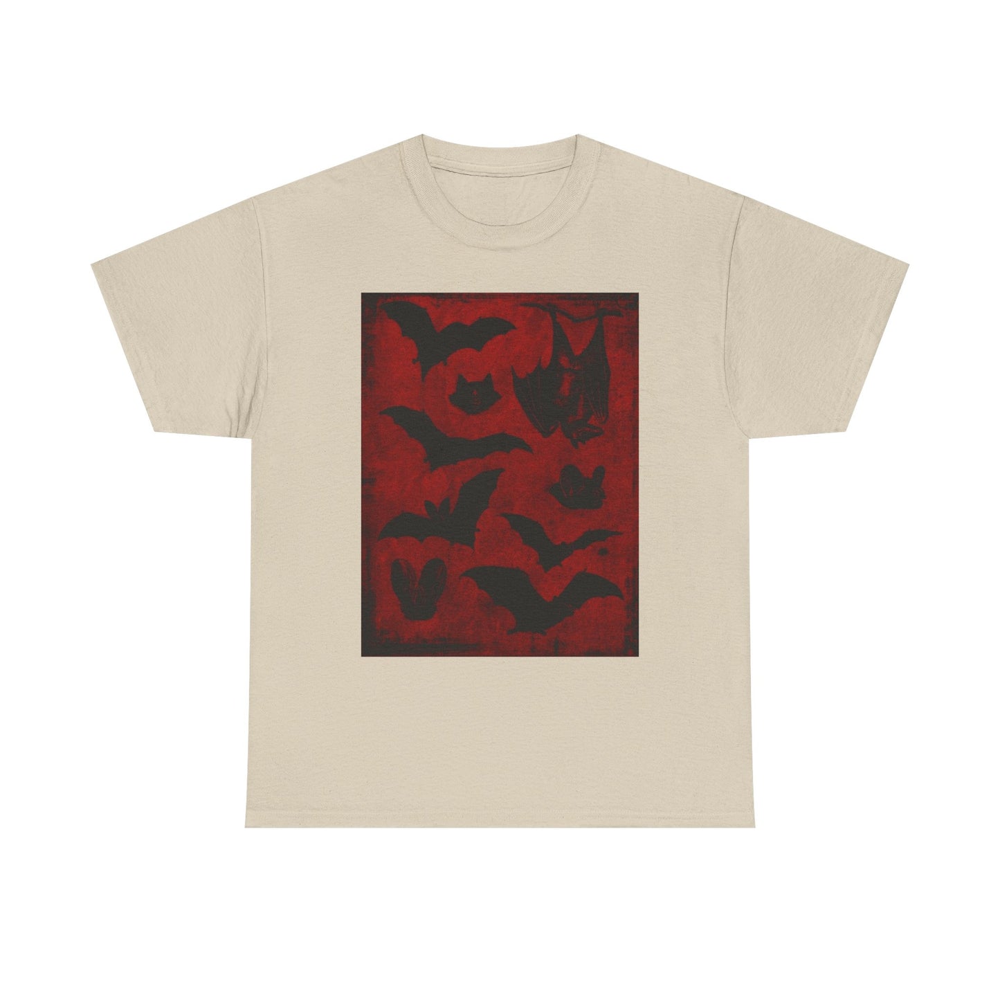 Moody Tee Gothic Bat Print Unisex Heavy Cotton Tee