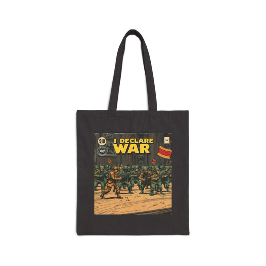 I Declare War-Themed Cotton Canvas Tote Bag