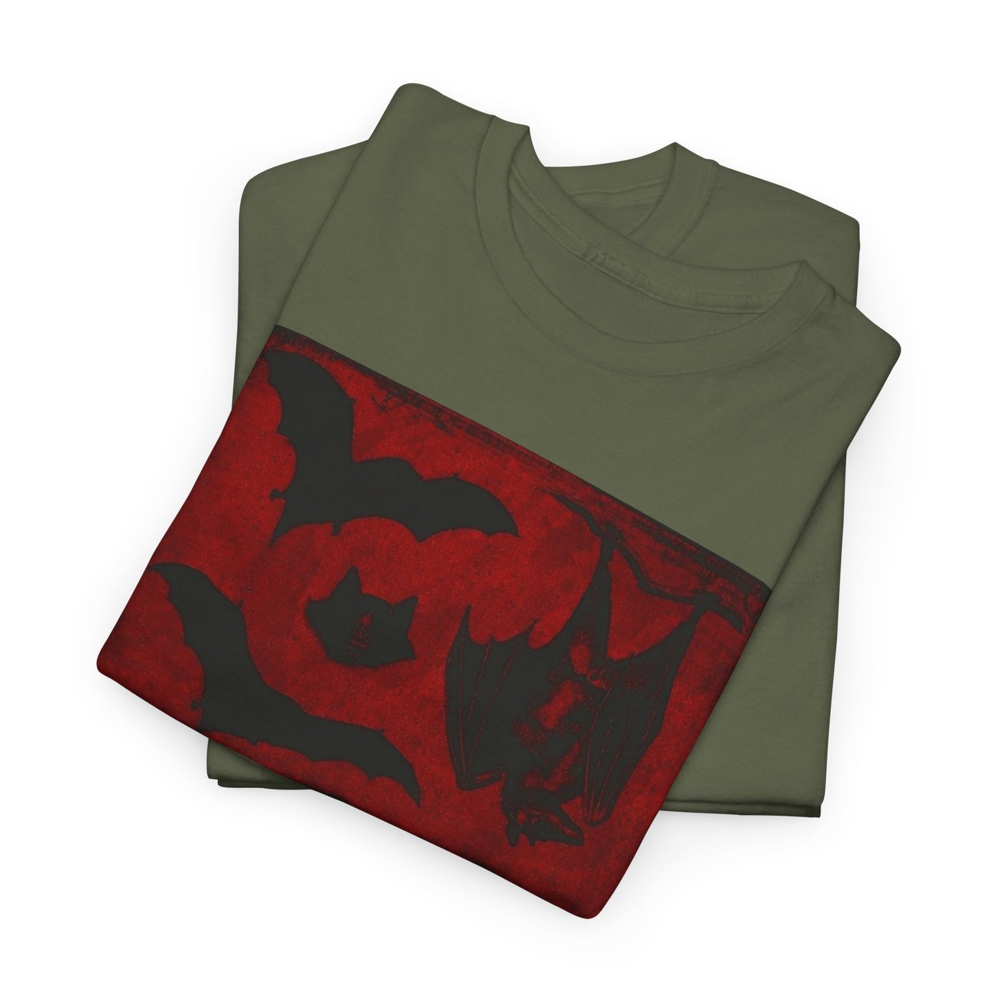 Moody Tee Gothic Bat Print Unisex Heavy Cotton Tee