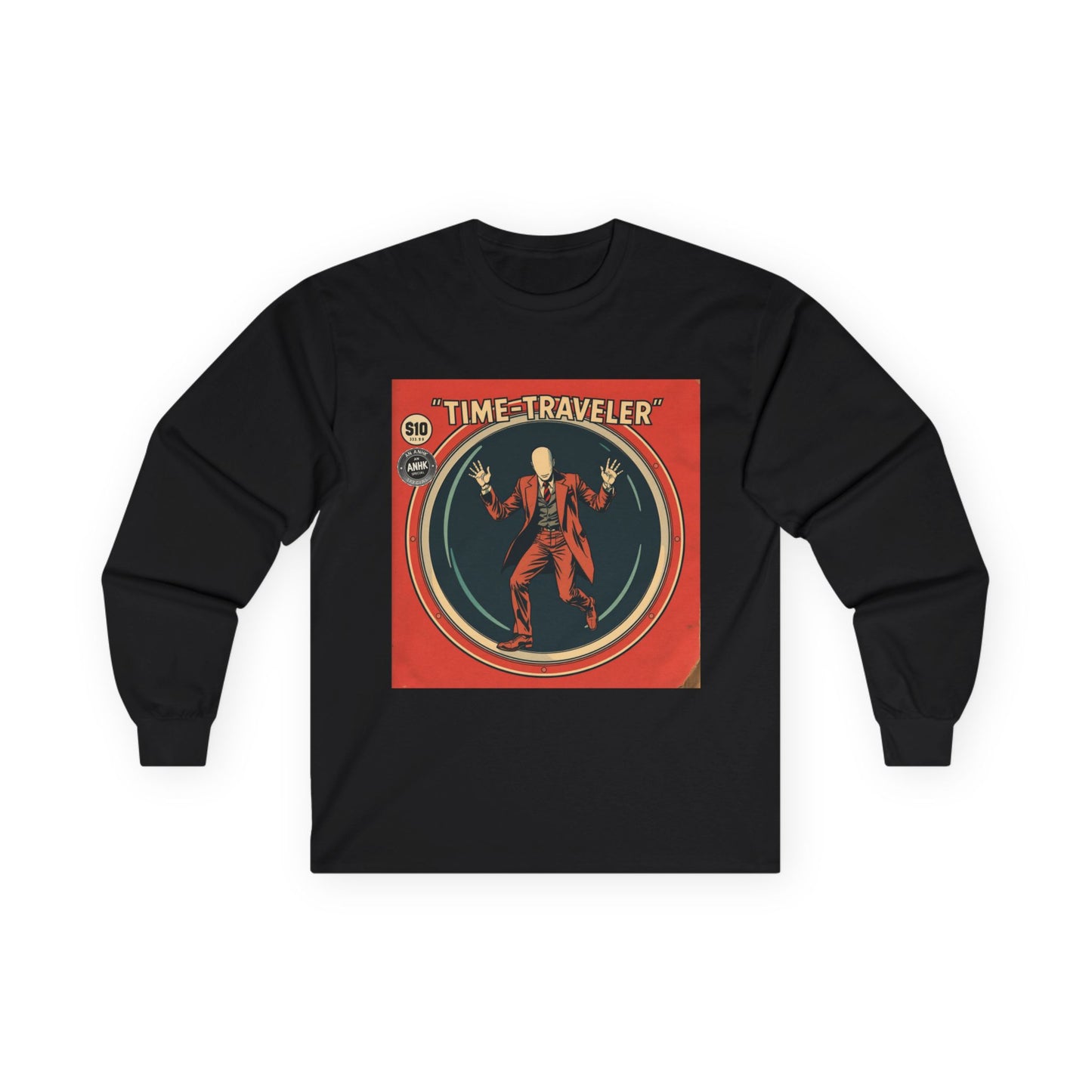 Vintage Comic Cover 'Time Traveler' Unisex Long Sleeve Tee