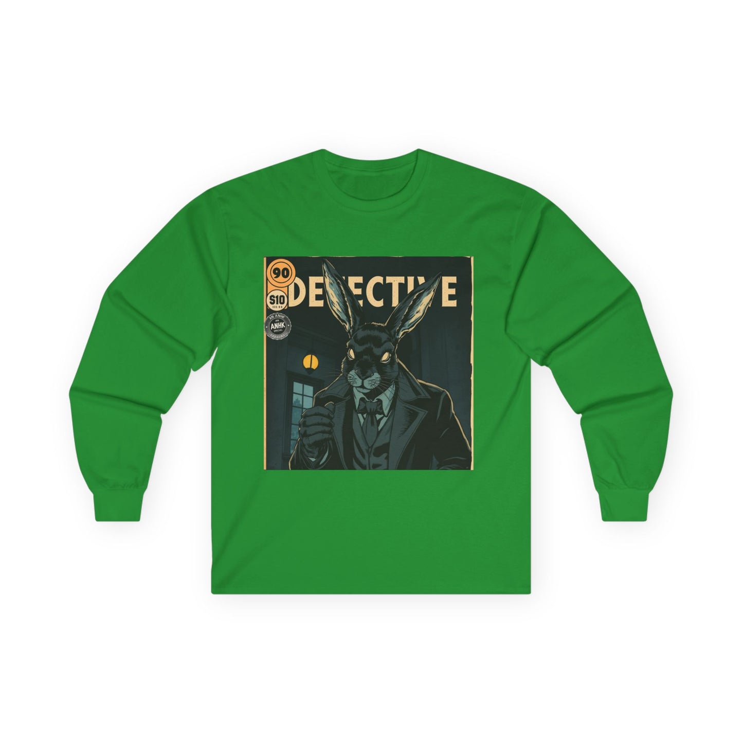 Vintage Comic Cover Detective Rabbit Long Sleeve Tee
