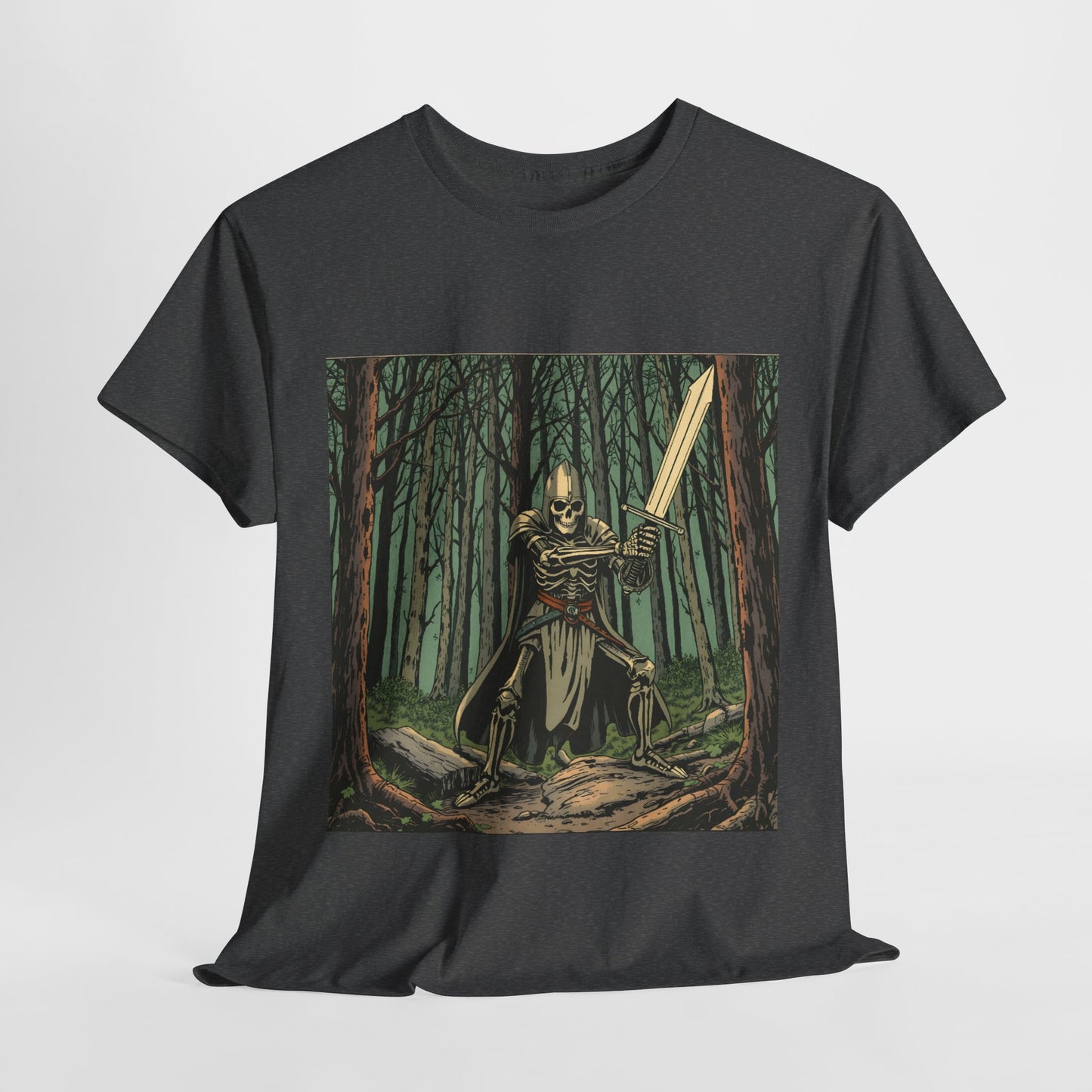 Skelly Goth Fantasy Knight Unisex Heavy Cotton Tee