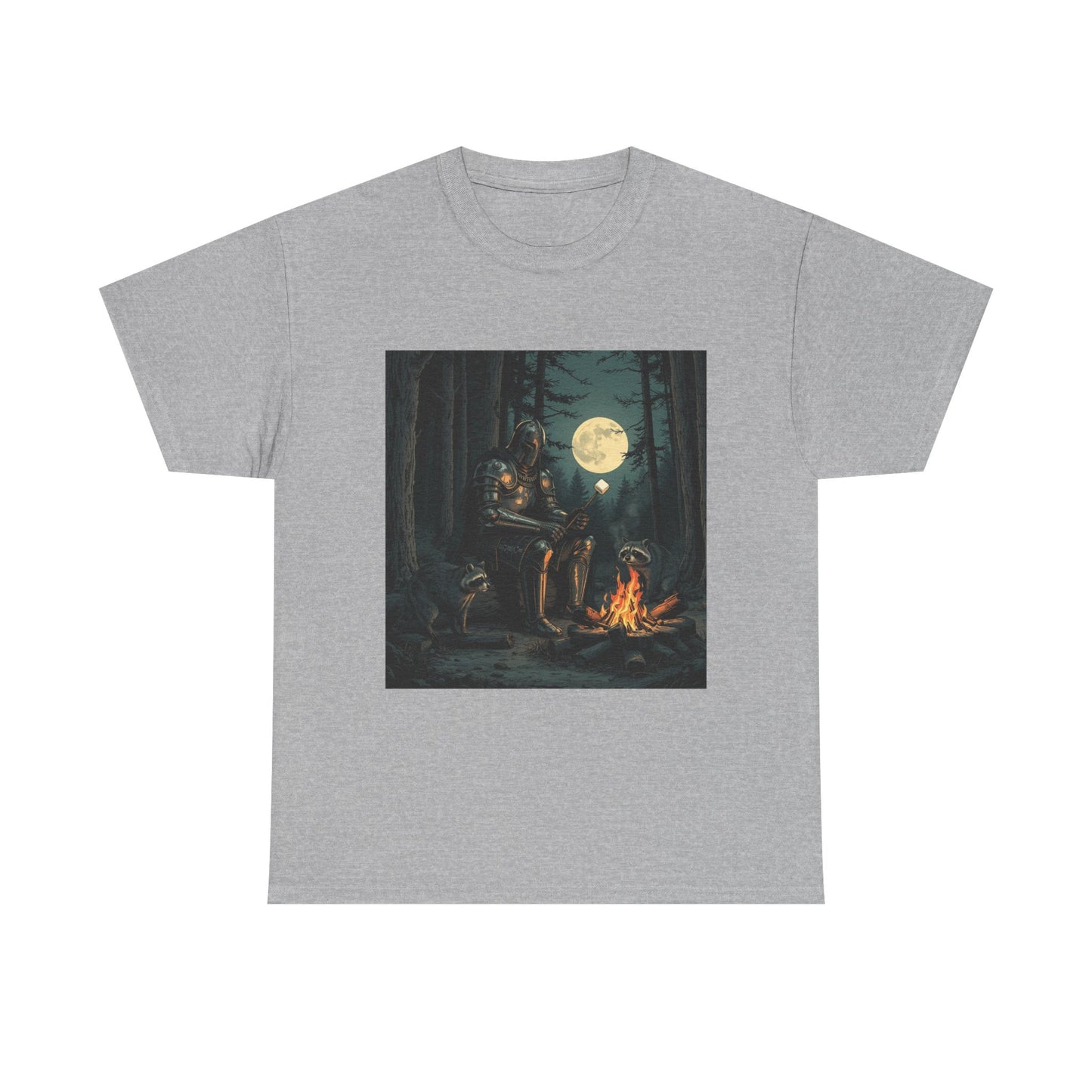 Vintage Comic Cover Knight Of Marshmallows Moonlit Campfire Unisex Tee