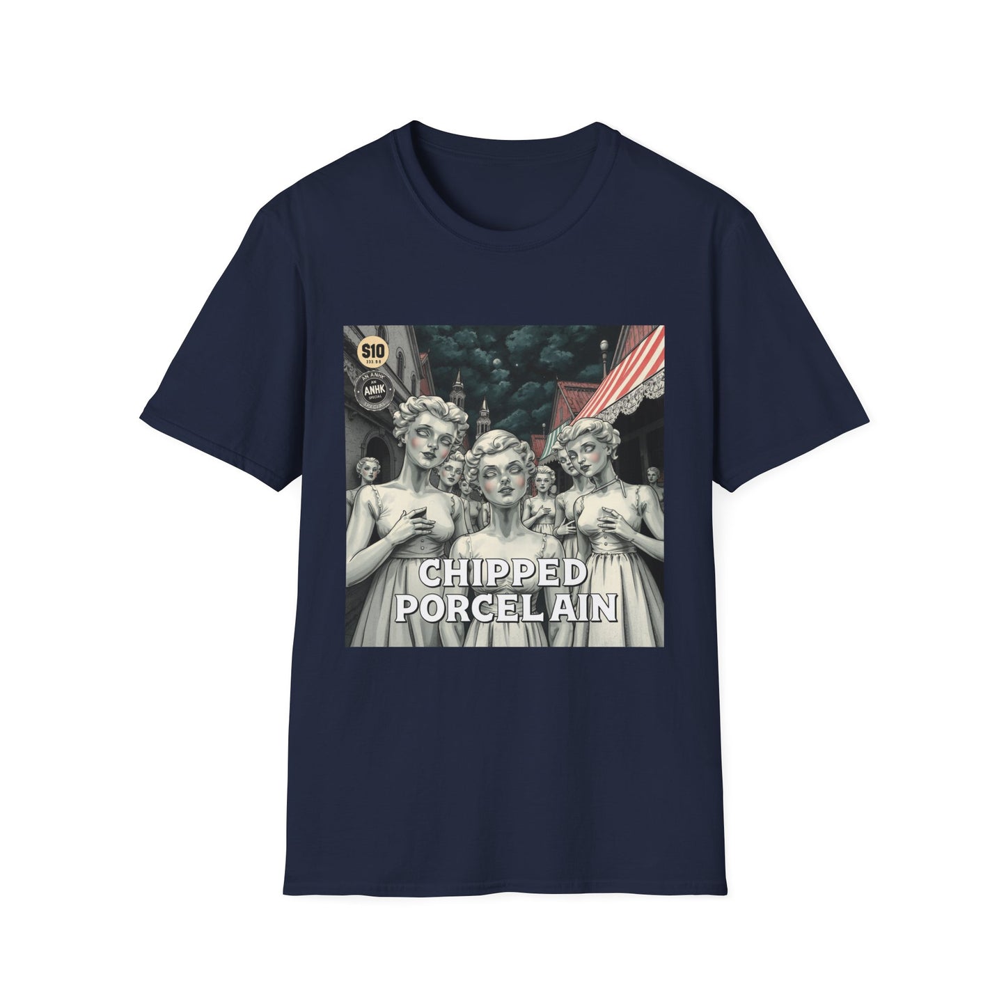 Vintage Comic Cover 'Chipped Porcelain' Art Unisex Softstyle T-Shirt