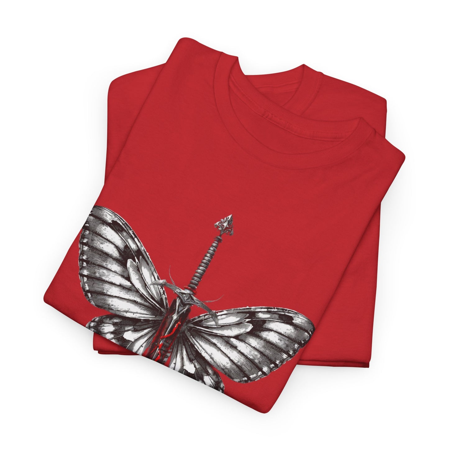Gothic Y2k Butterfly Sword Graphic Tee