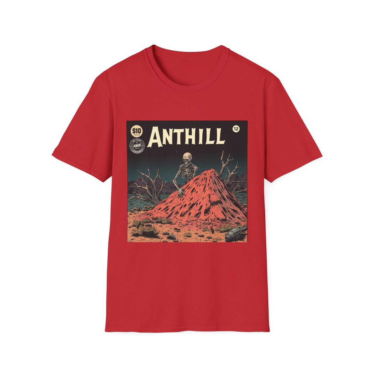 Vintage Comic Cover 'Anthill' Skeleton Art Unisex Softstyle T-Shirt