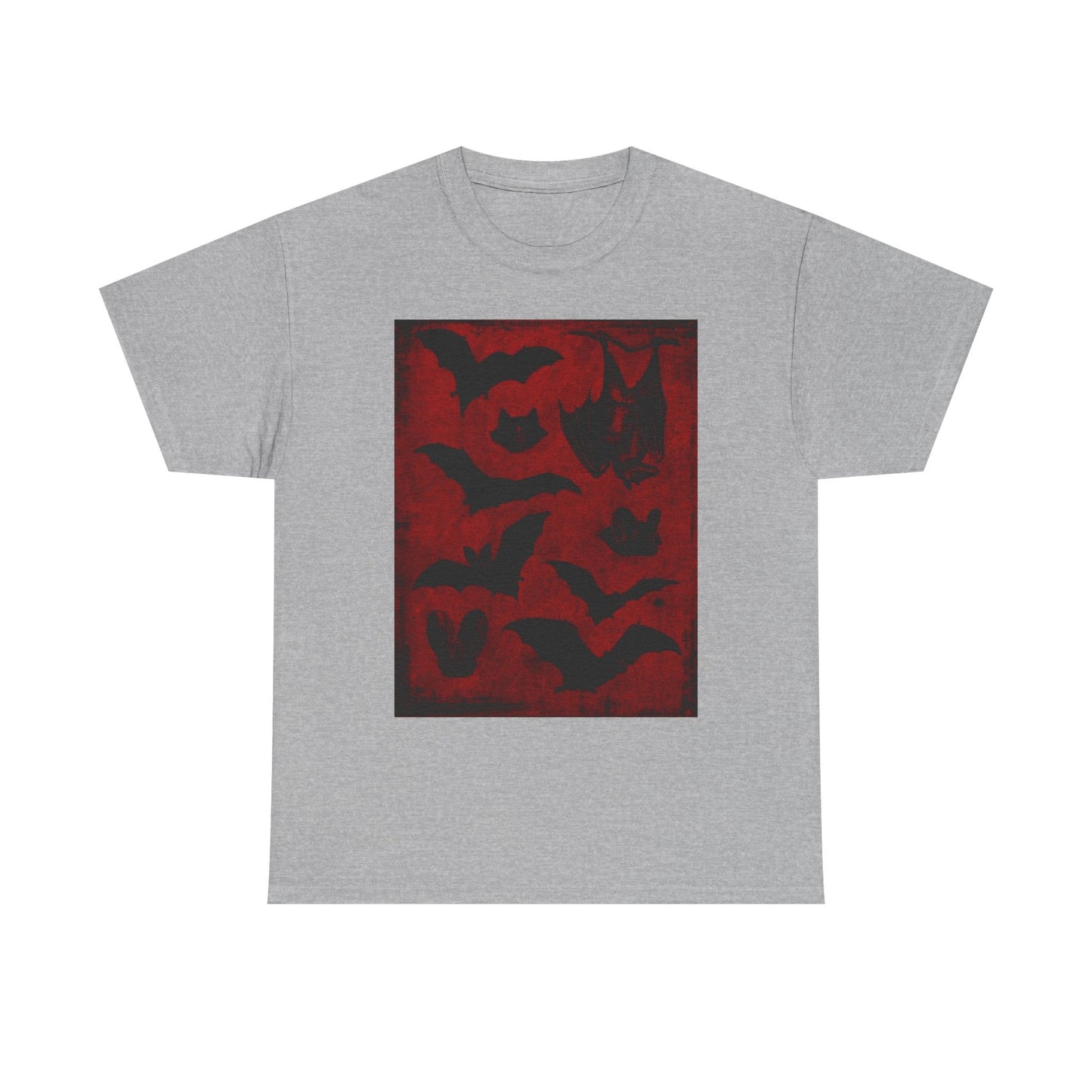 Moody Tee Gothic Bat Print Unisex Heavy Cotton Tee