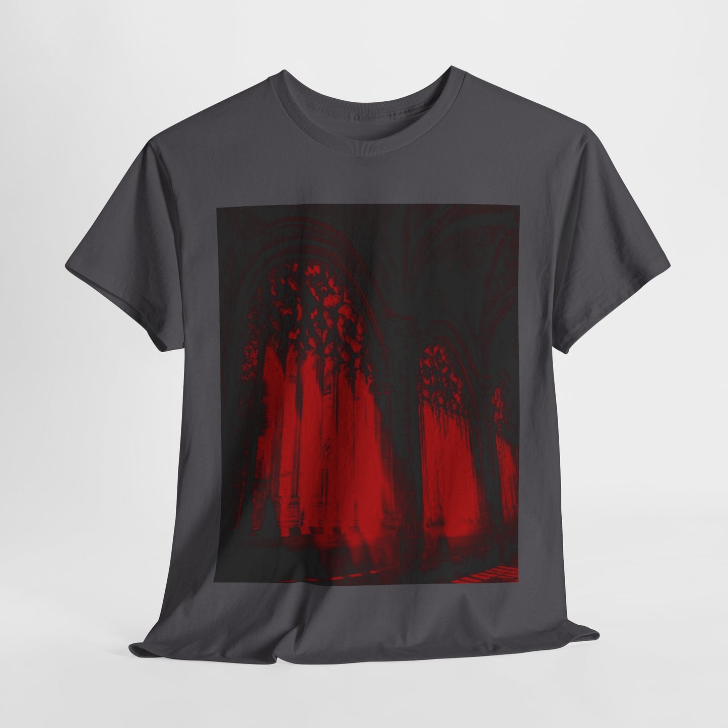 Red Dreams Cathedral Window  Heavy Cotton Tee