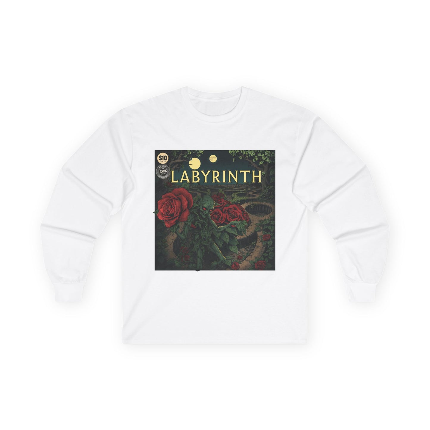Vintage Comic Cover Labyrinth-Inspired Long Sleeve Tee