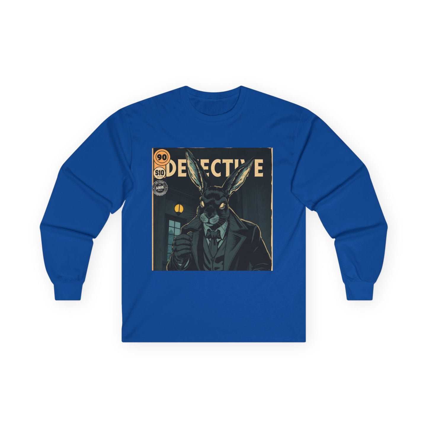 Vintage Comic Cover Detective Rabbit Long Sleeve Tee