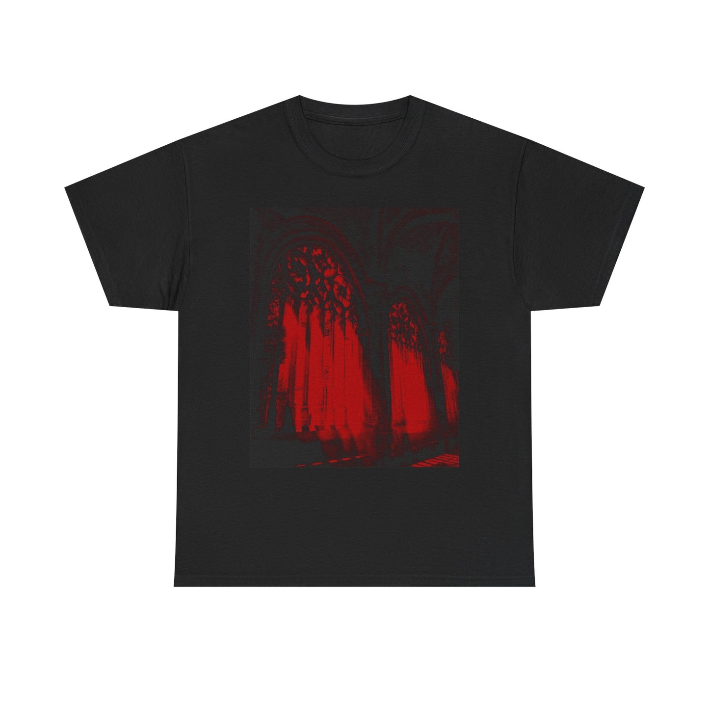 Red Dreams Cathedral Window  Heavy Cotton Tee