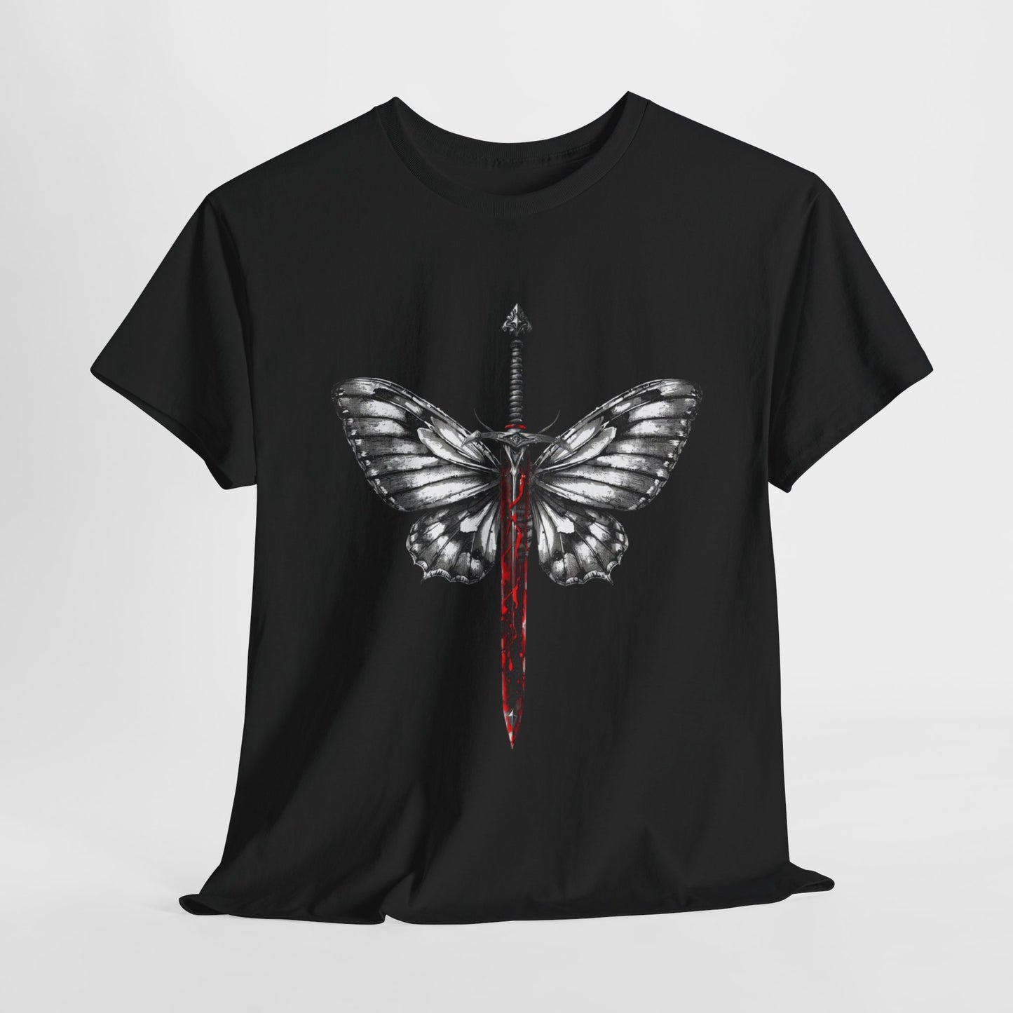 Gothic Y2k Butterfly Sword Graphic Tee