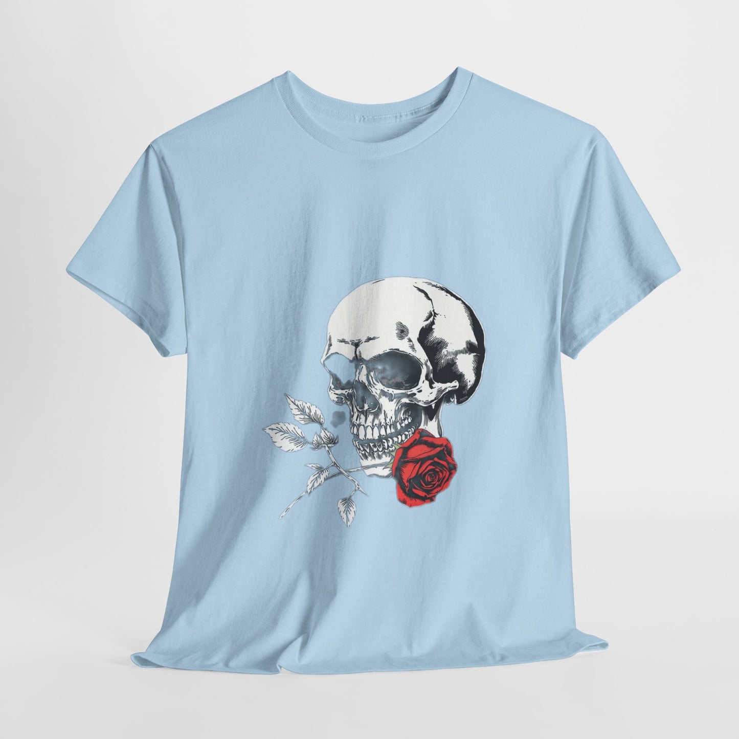 Skelly Goth Skull & Rose Tee - Unisex Heavy Cotton T-Shirt