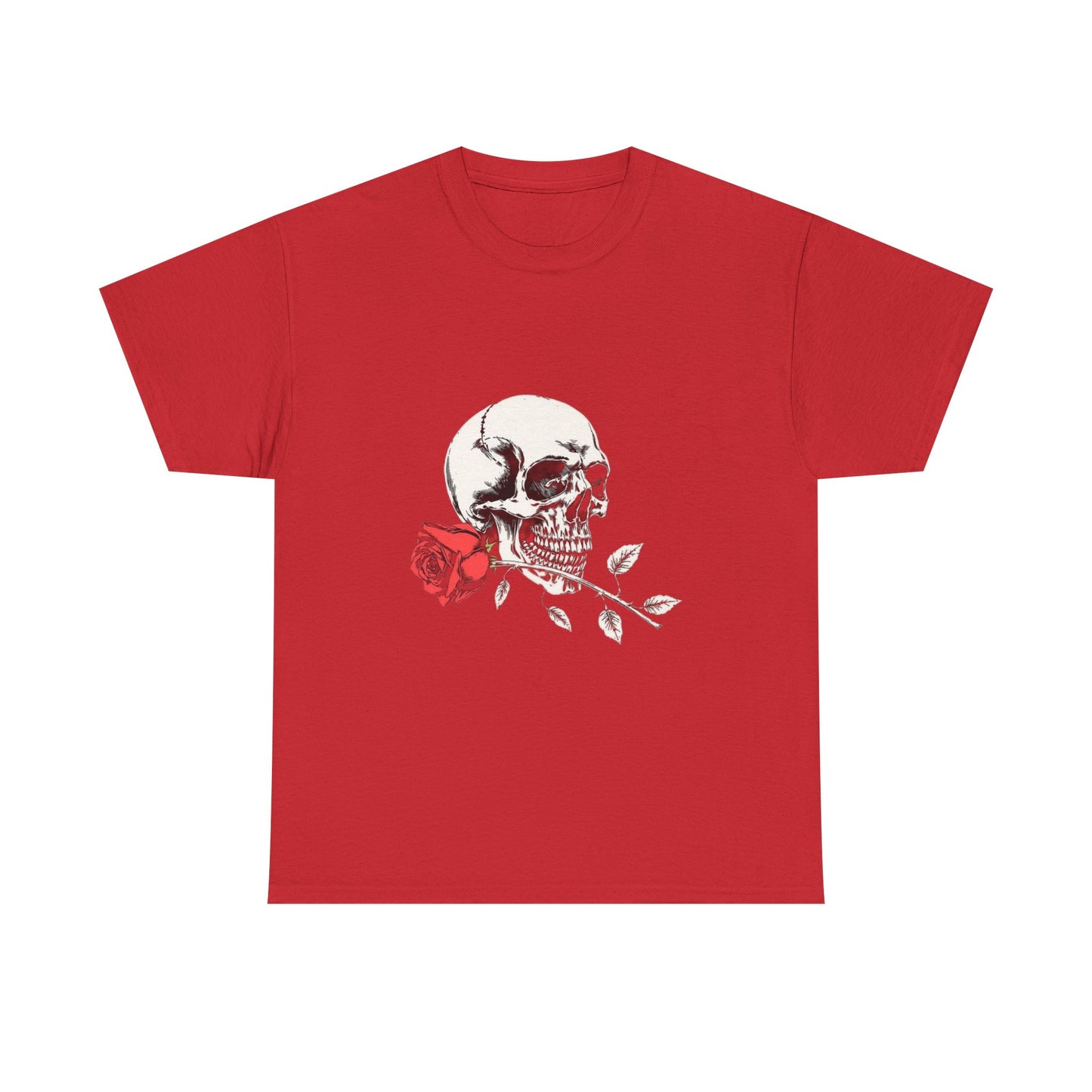 Skelly Goth Skull And Rose Unisex Heavy Cotton Tee