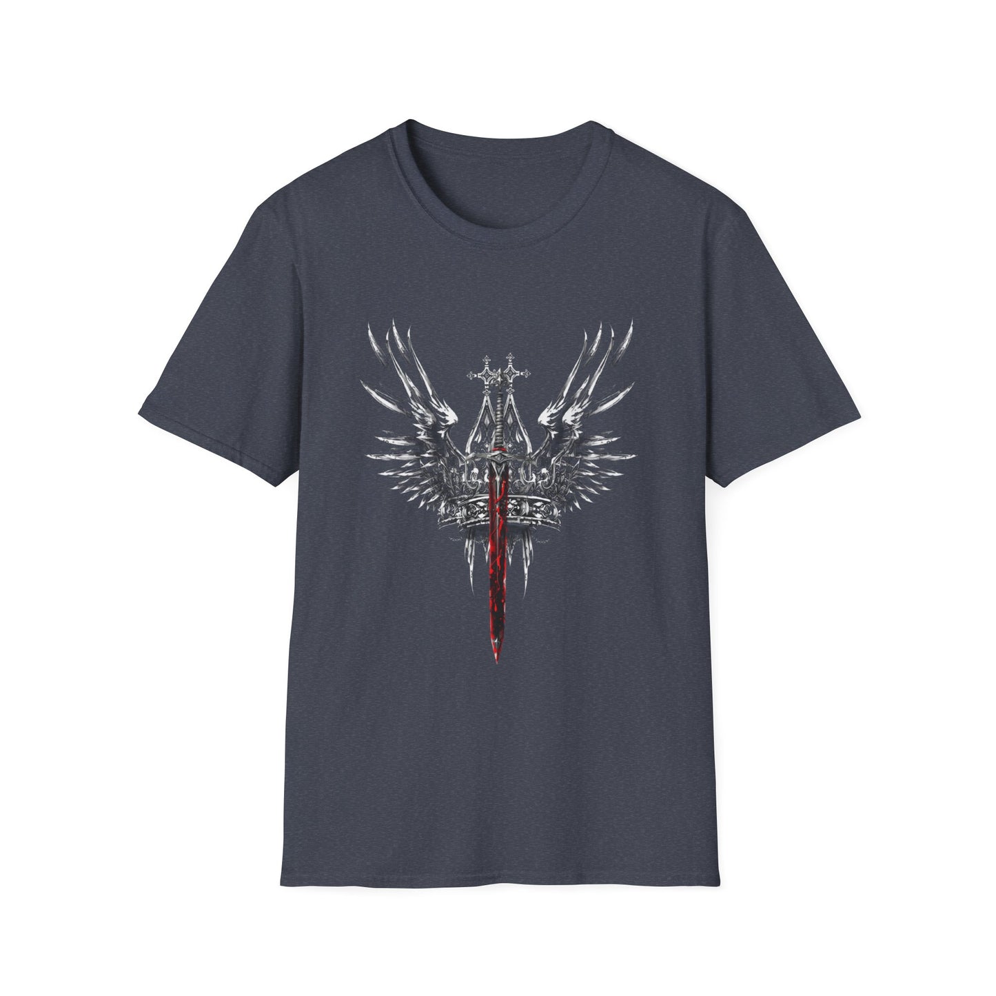 Gothic Y2k Unisex Softstyle T-Shirt with Edgy Sword Design