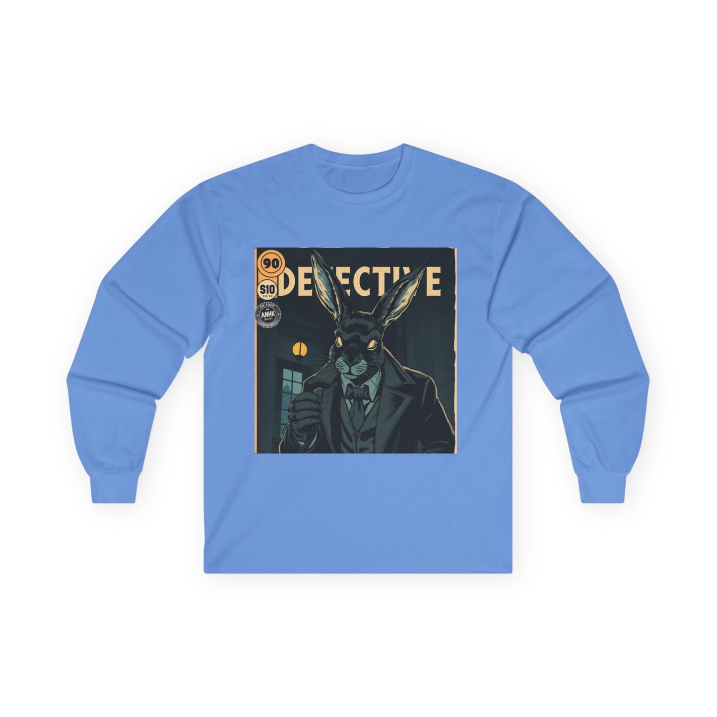 Vintage Comic Cover Detective Rabbit Long Sleeve Tee