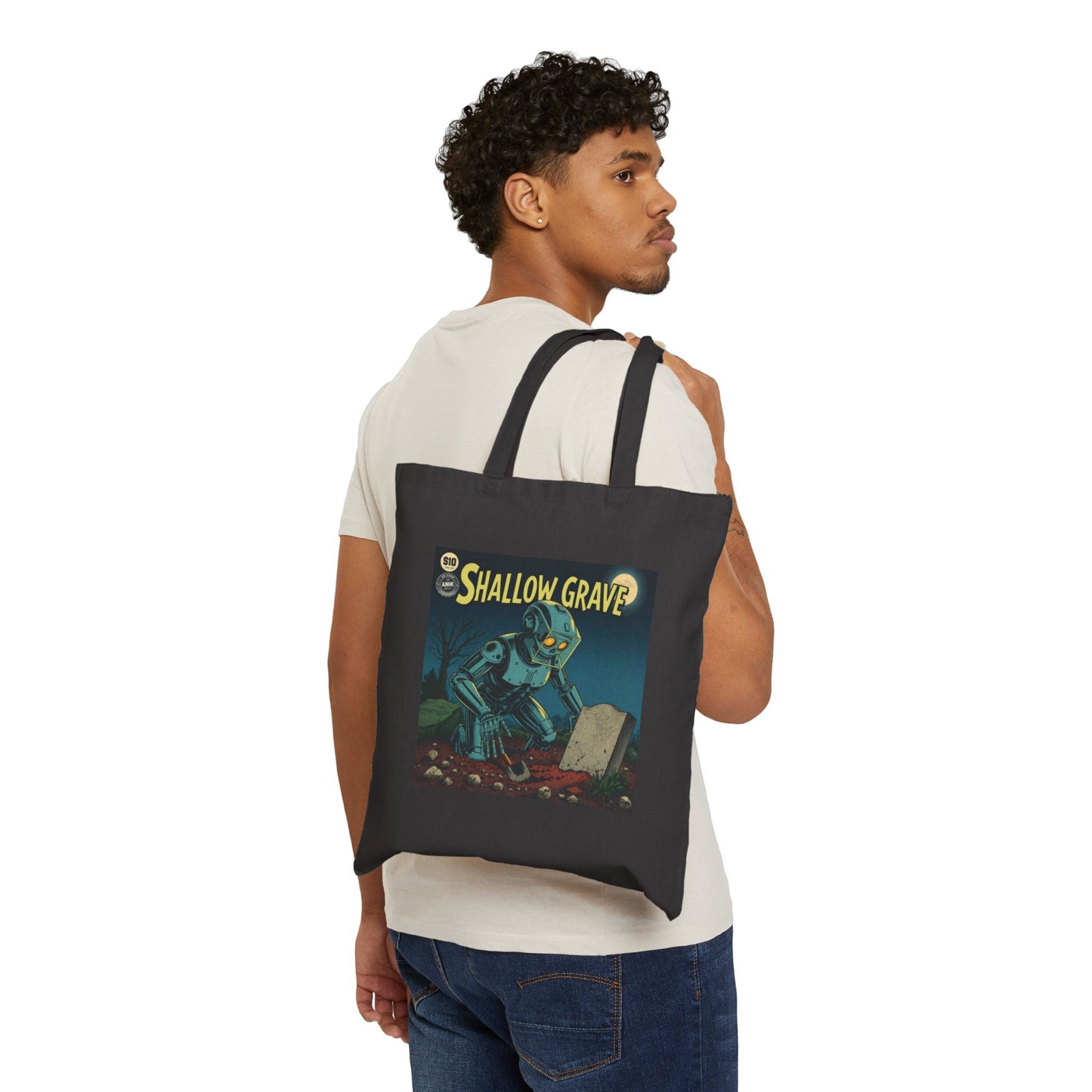 Cotton Canvas Tote Bag 'Shallow Grave'