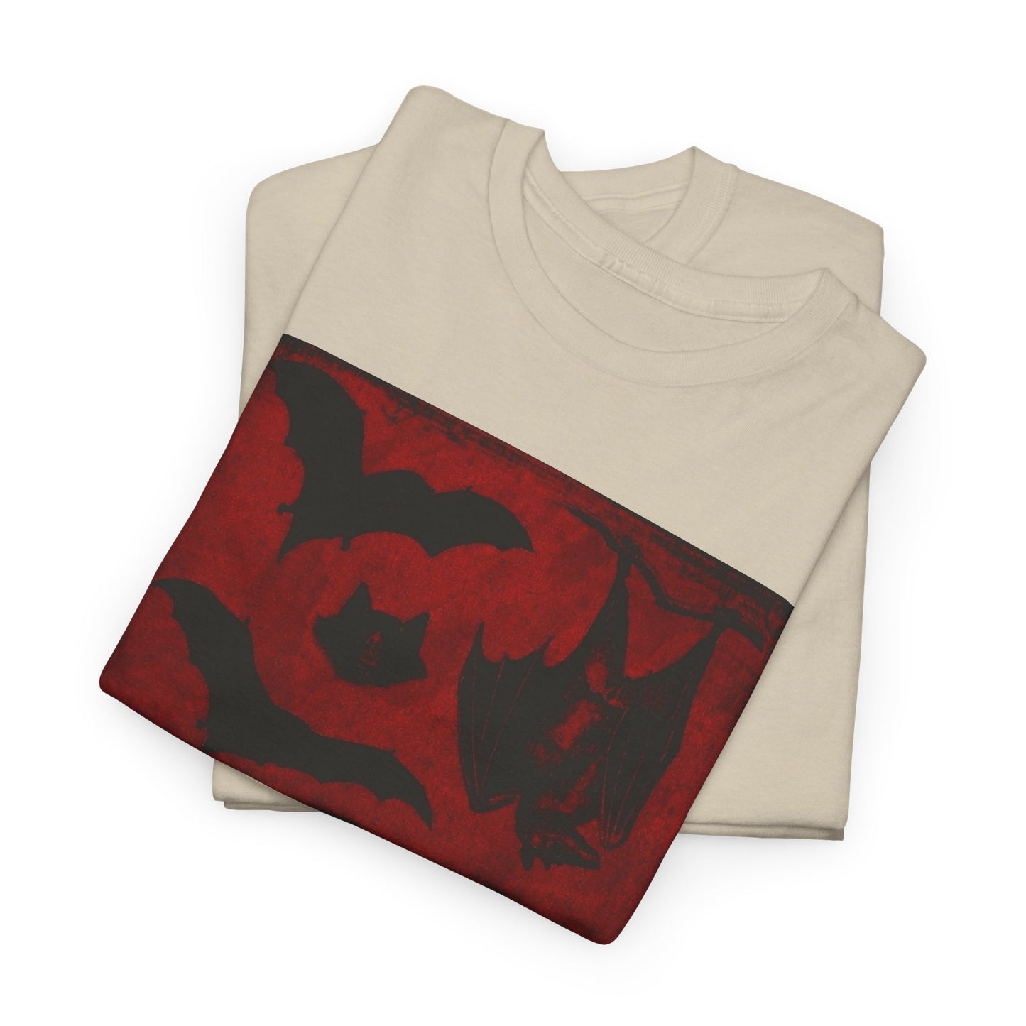 Moody Tee Gothic Bat Print Unisex Heavy Cotton Tee