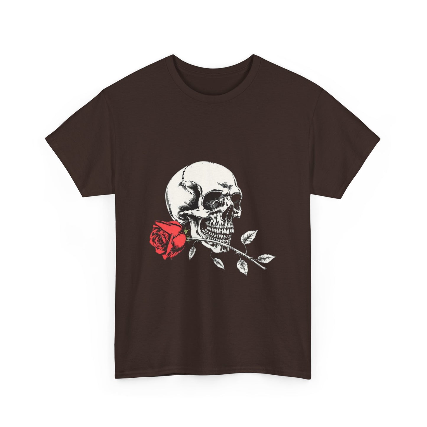 Skelly Goth Skull And Rose Unisex Heavy Cotton Tee
