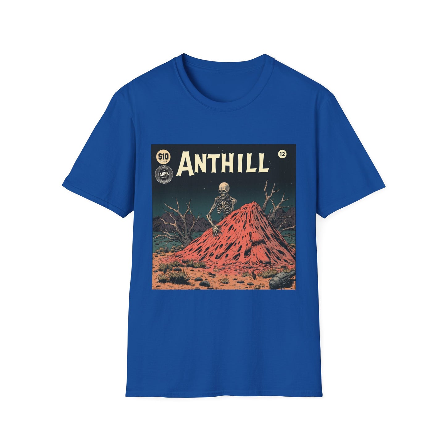 Vintage Comic Cover 'Anthill' Skeleton Art Unisex Softstyle T-Shirt