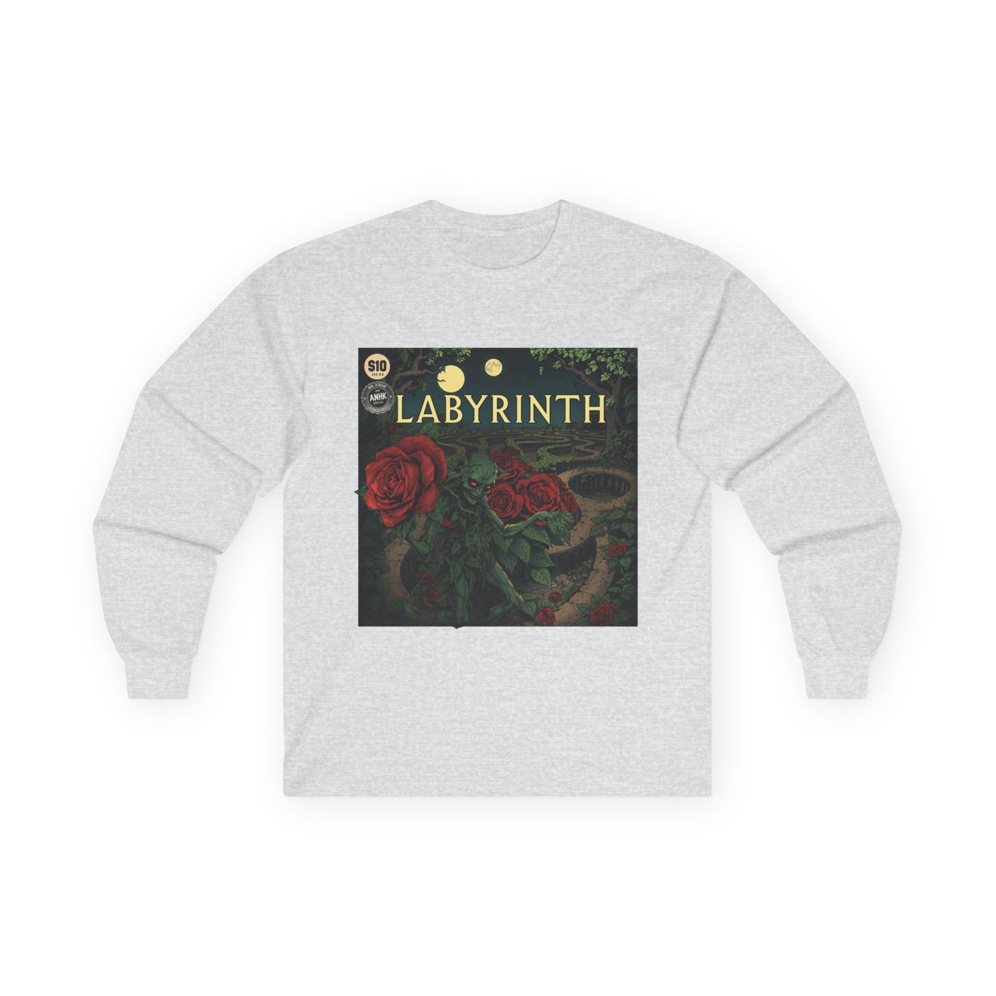 Vintage Comic Cover Labyrinth-Inspired Long Sleeve Tee