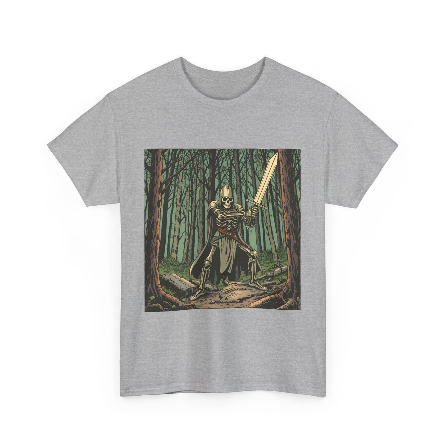 Skelly Goth Fantasy Knight Unisex Heavy Cotton Tee