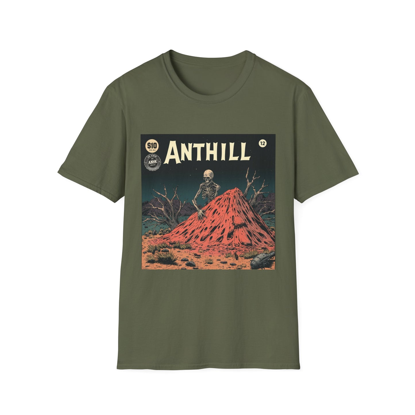 Vintage Comic Cover 'Anthill' Skeleton Art Unisex Softstyle T-Shirt