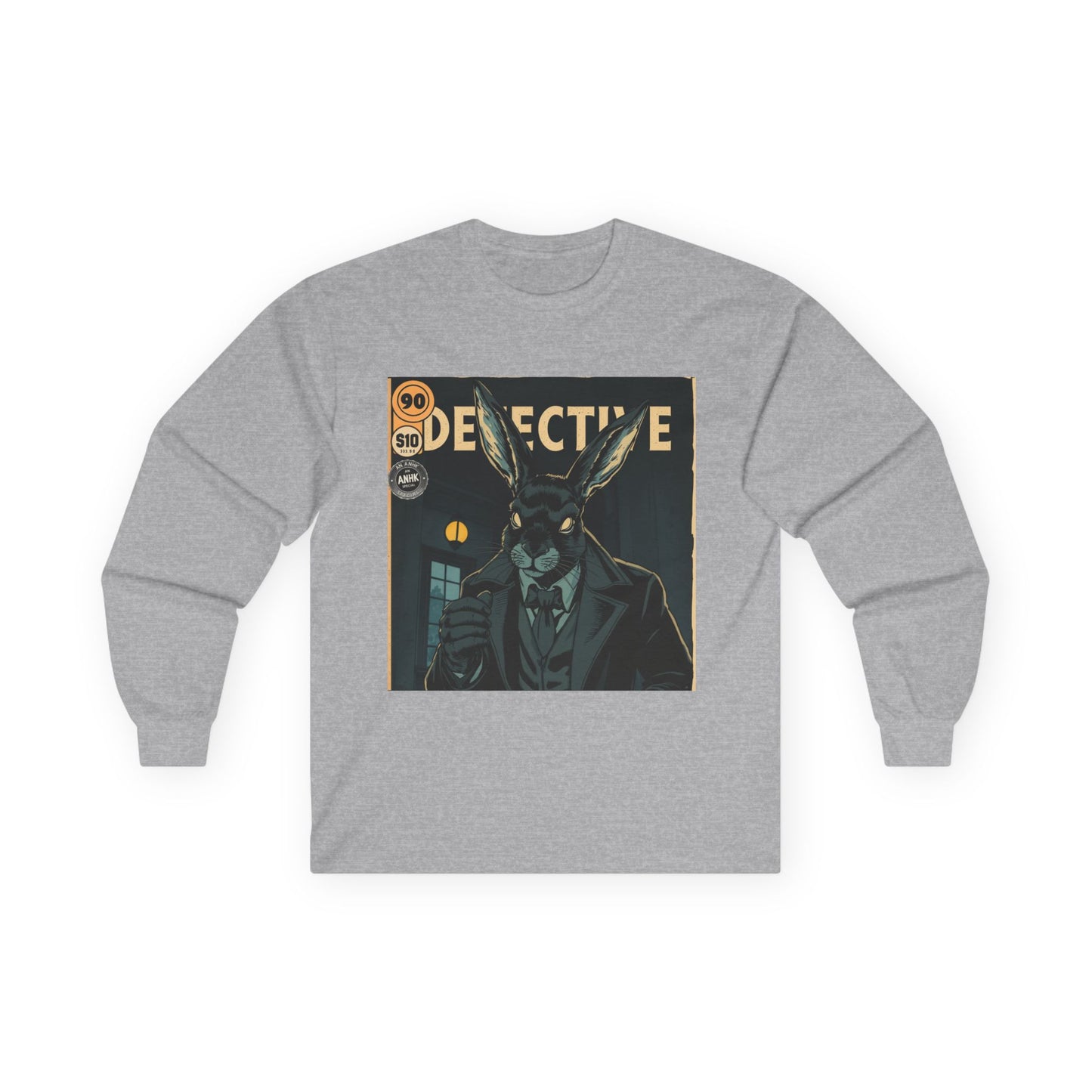 Vintage Comic Cover Detective Rabbit Long Sleeve Tee