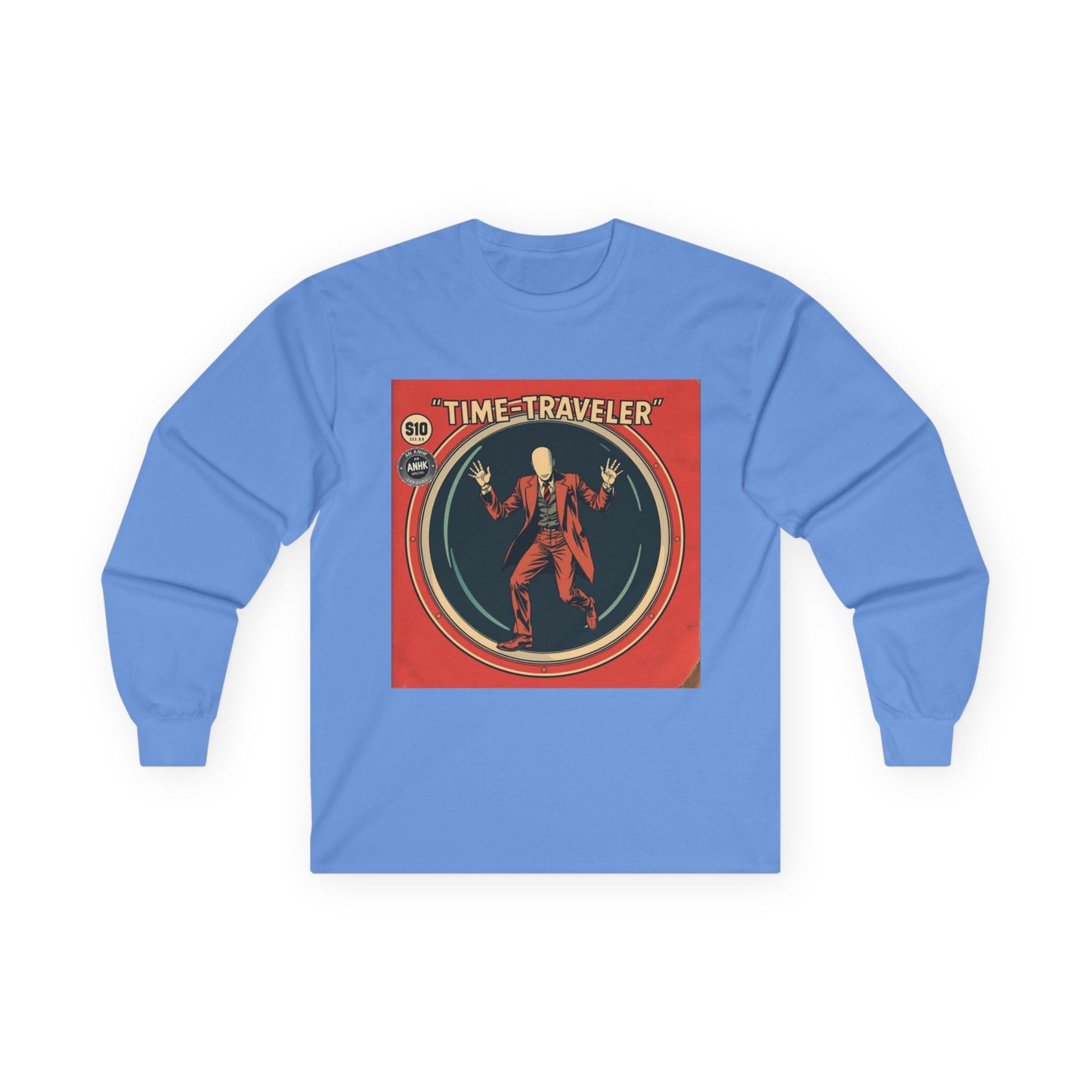 Vintage Comic Cover 'Time Traveler' Unisex Long Sleeve Tee